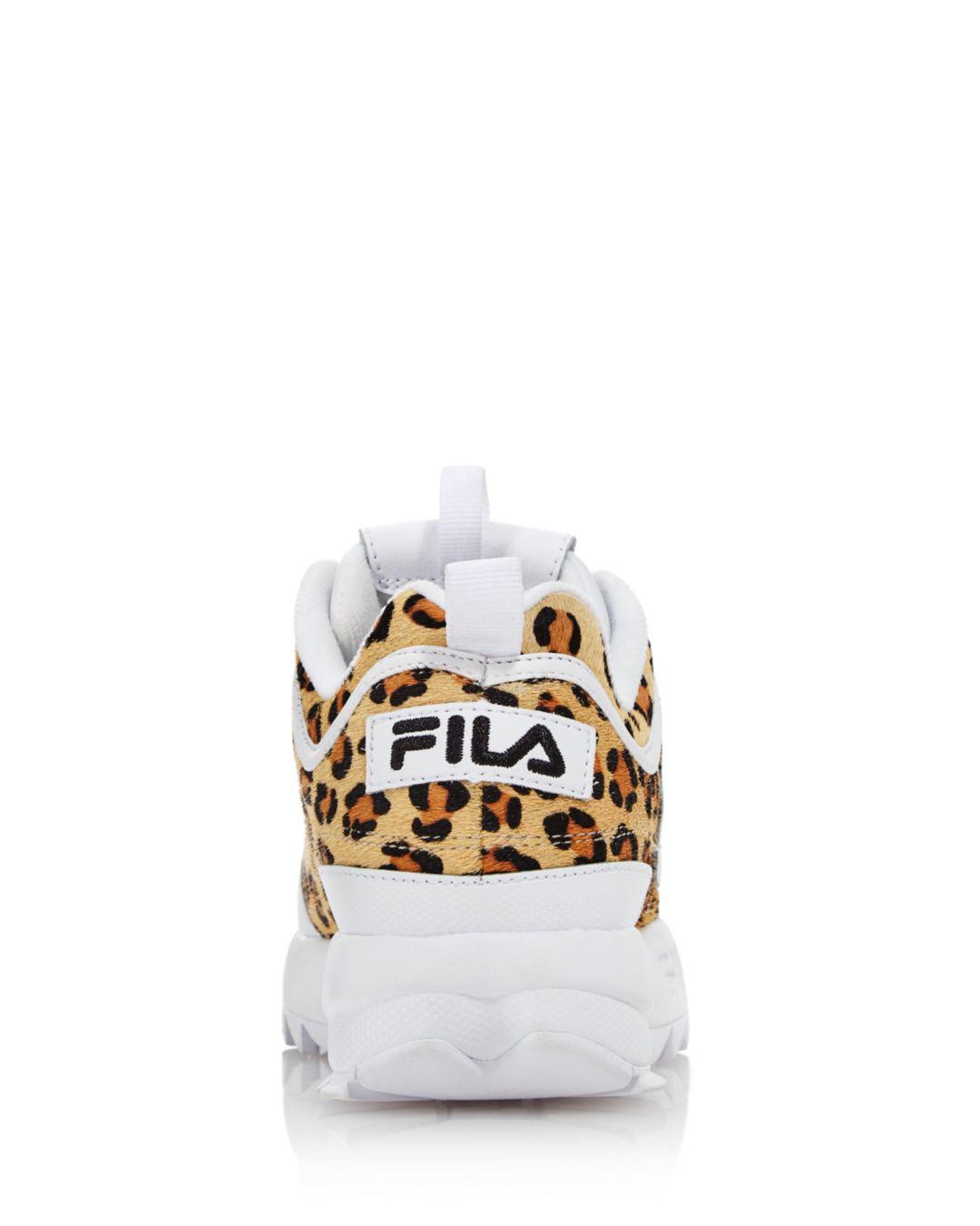 Fila Women's Disruptor 2 Leopard Sneakers in White Gold (White) | Lyst