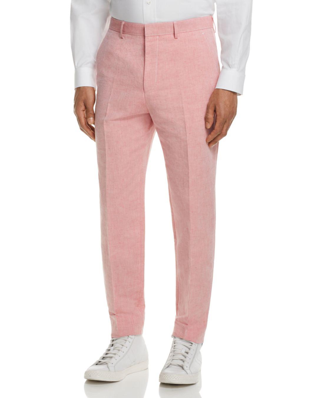 BOSS by HUGO BOSS Slim-fit Dress Pants in Pink for Men | Lyst