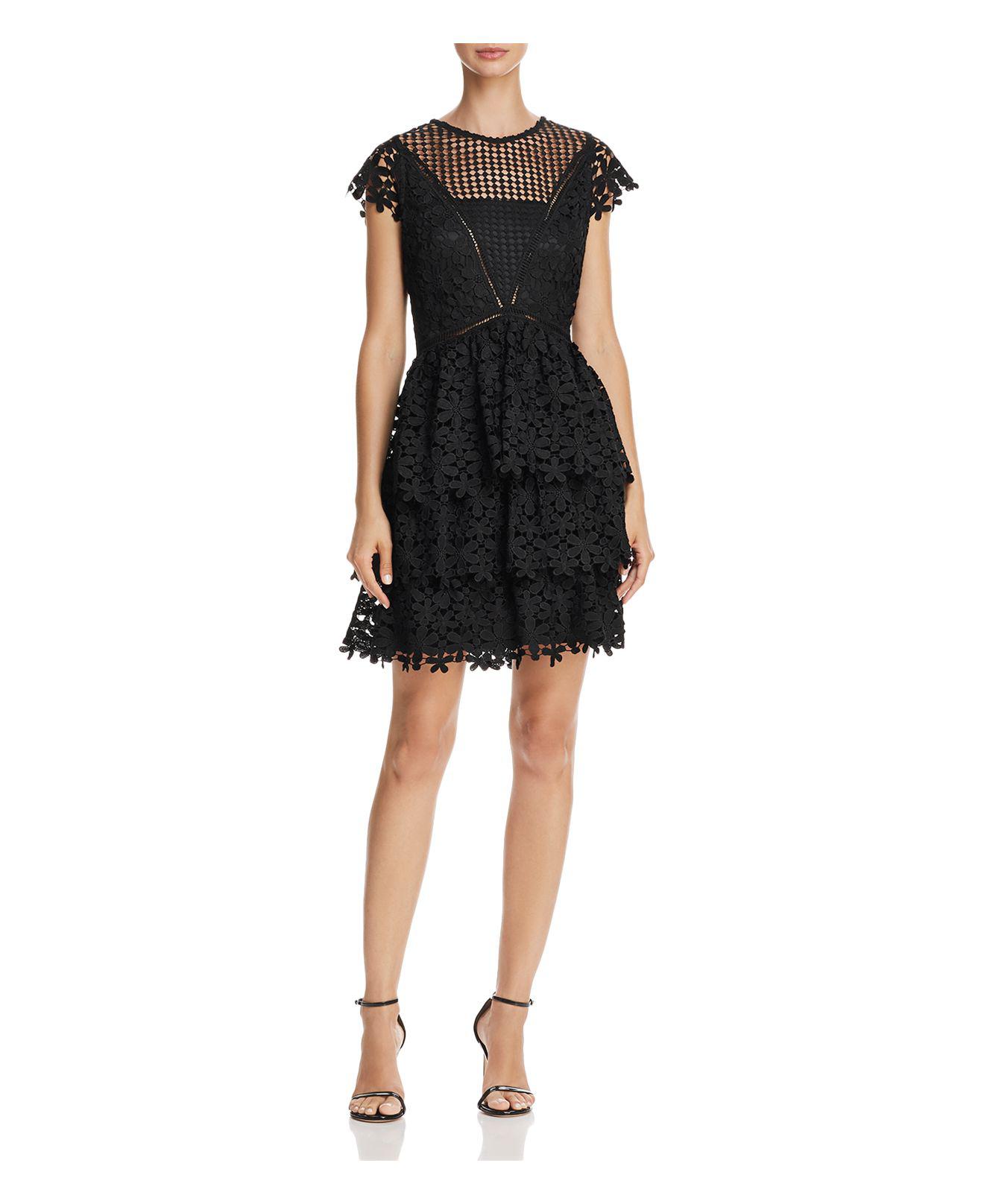 aqua black lace dress
