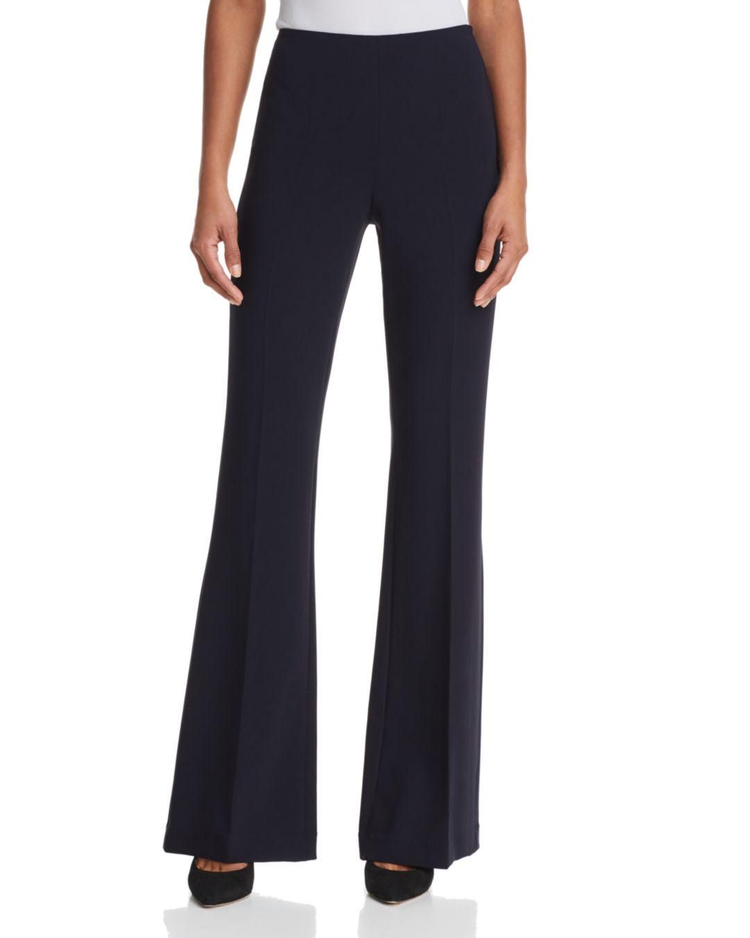 Theory Demitria Admiral Crepe Flared Pants in Deep Navy (Blue) - Lyst