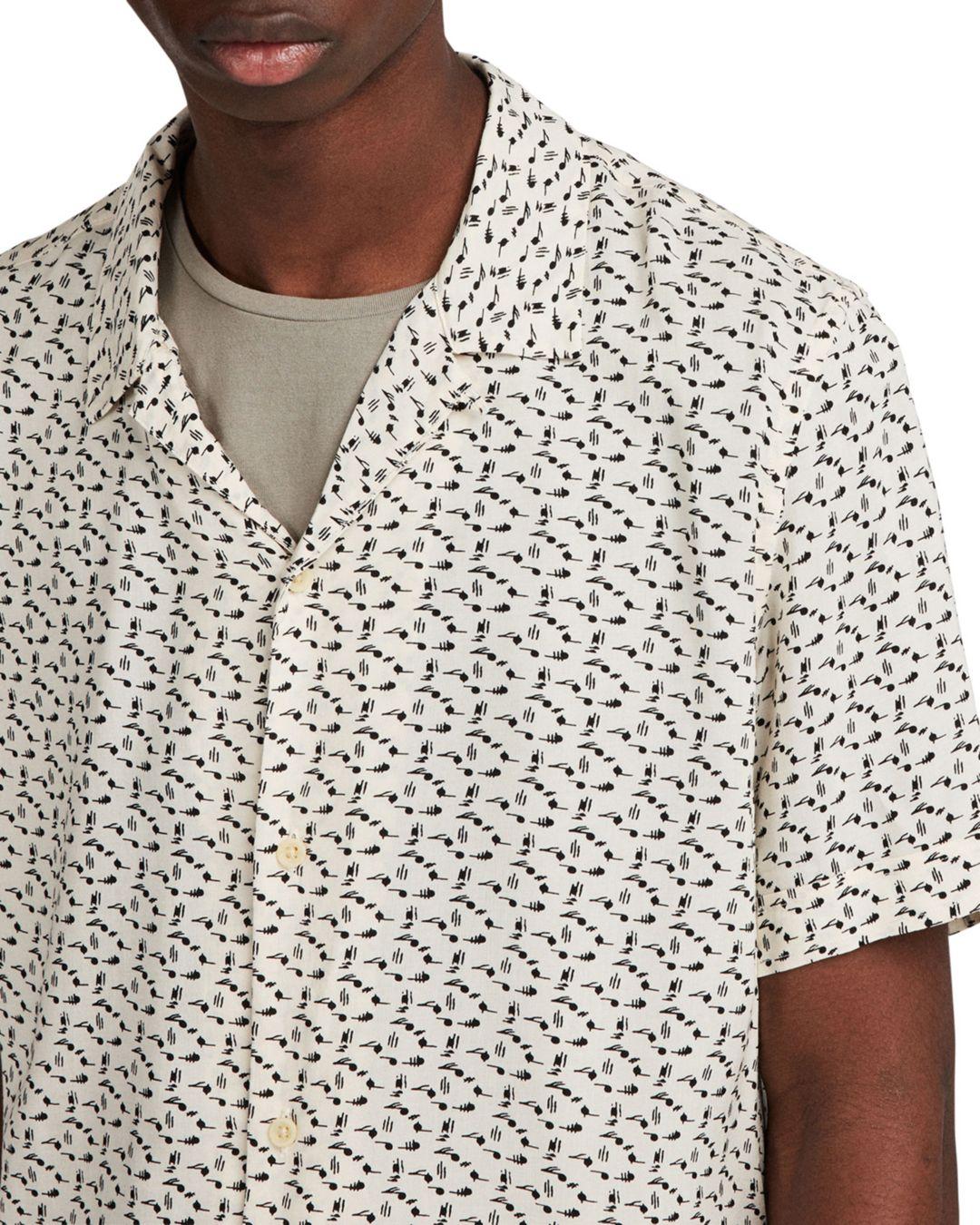 AllSaints Synthetic Notes Short - Sleeve Sport Shirt in Ecru White (White)  for Men - Lyst