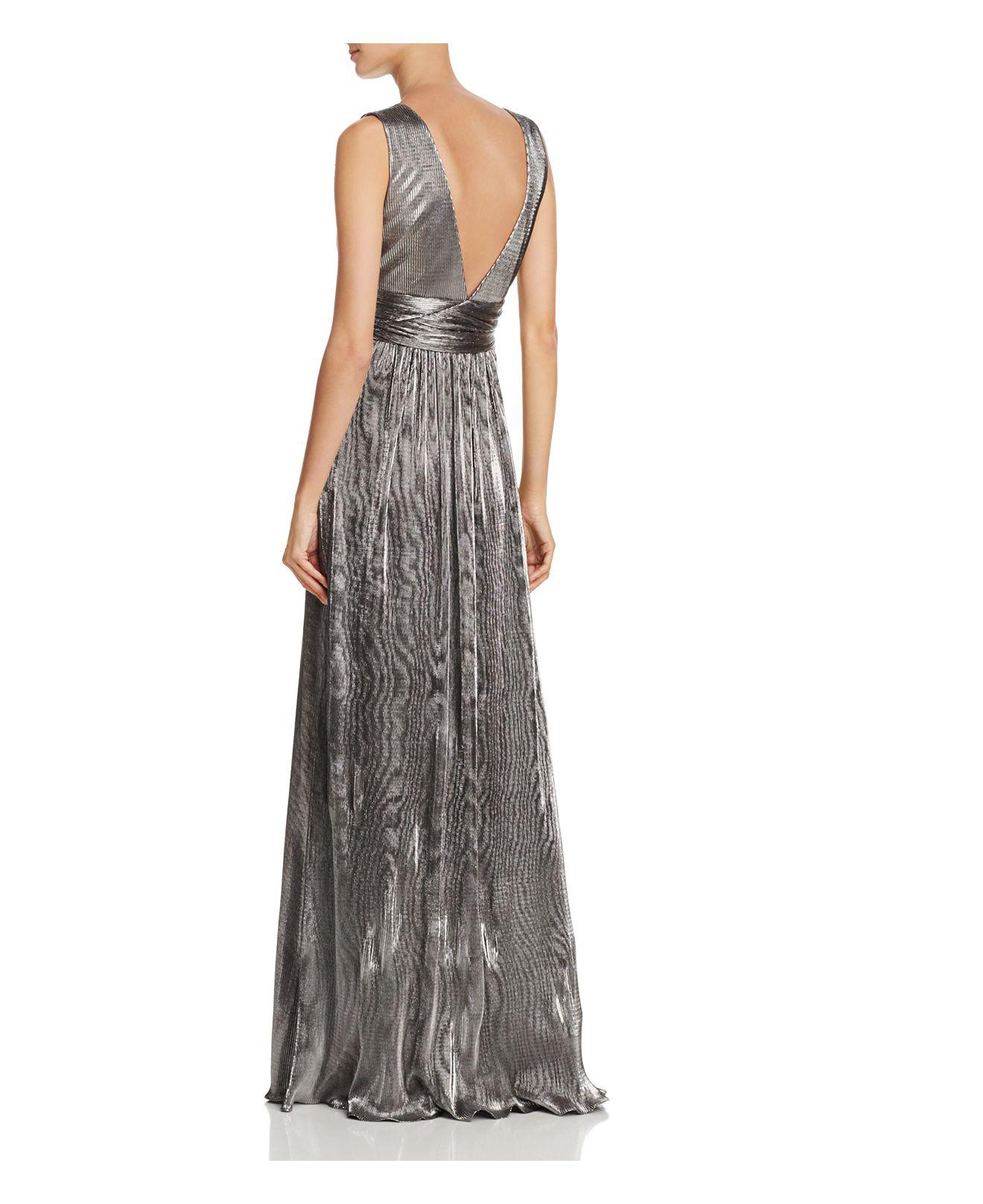 laundry by shelli segal foil pleated gown