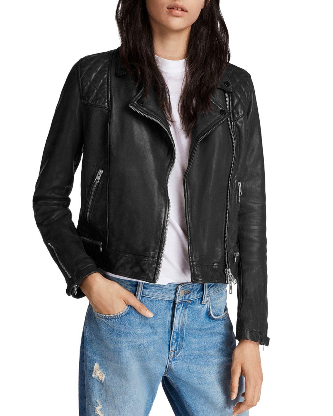 AllSaints Conroy Quilted Leather Biker Jacket in Black Lyst Canada