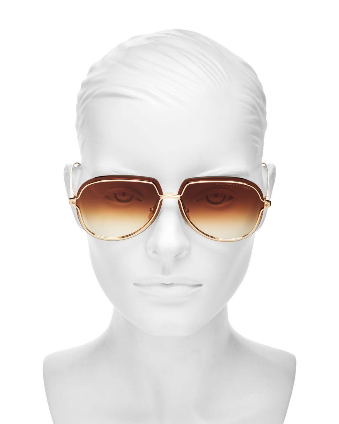 Dita Eyewear Women's Nightbird - Three Aviator Sunglasses in Brown - Lyst