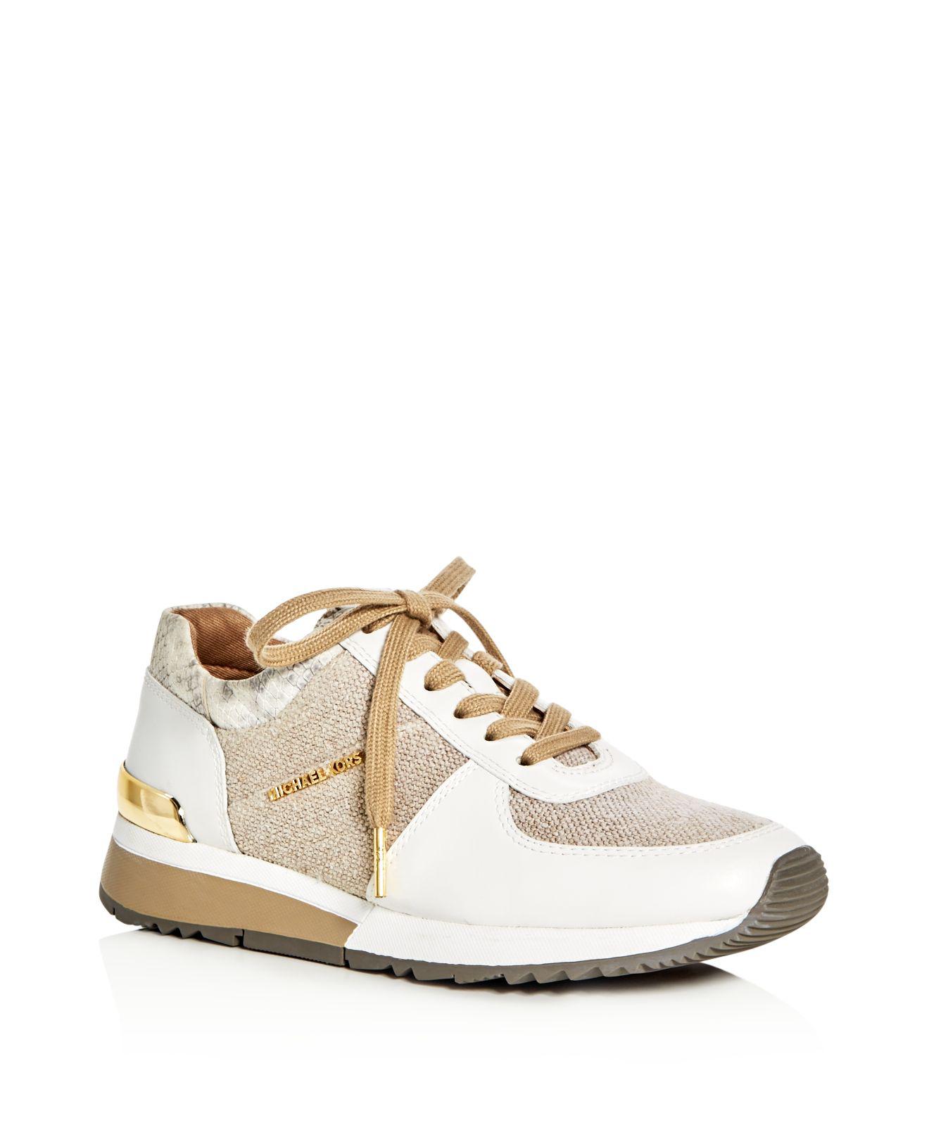 MICHAEL Michael Kors Allie Hemp Lace Up Sneakers in Natural - Lyst