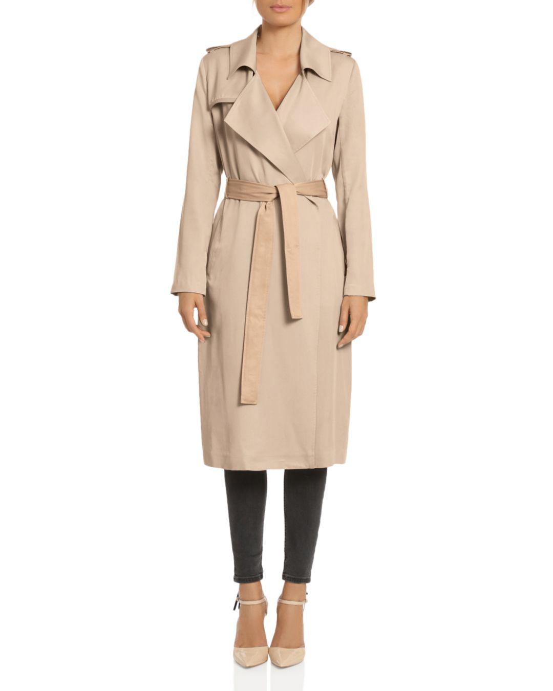 Badgley Mischka Angelina Belted Trench Coat in Sand (Natural) - Lyst
