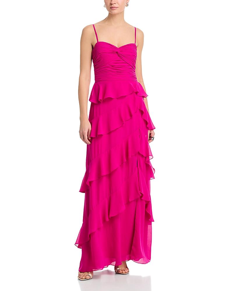 white christmas dresses Seaglass Peekaboo Corset Satin And Chiffon Dress With Tiered Ruffled S main image 1
