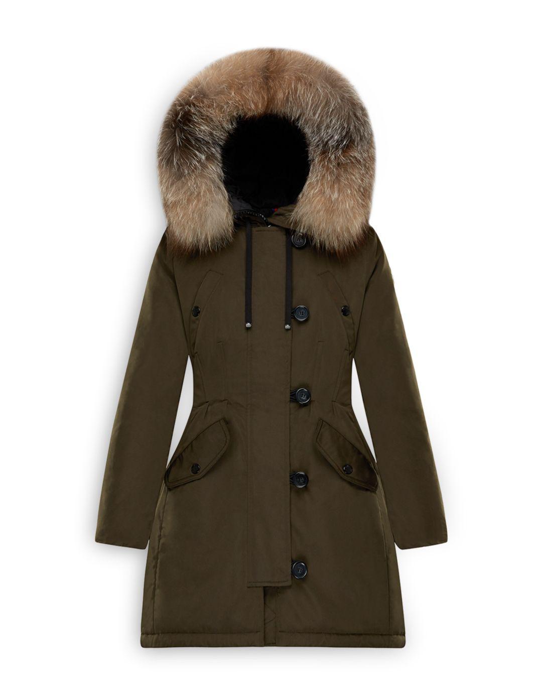 Moncler Aredhel Fox Fur Trim Down Parka in Olive (Green) Lyst