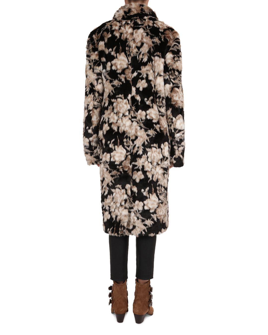 floral fur coat