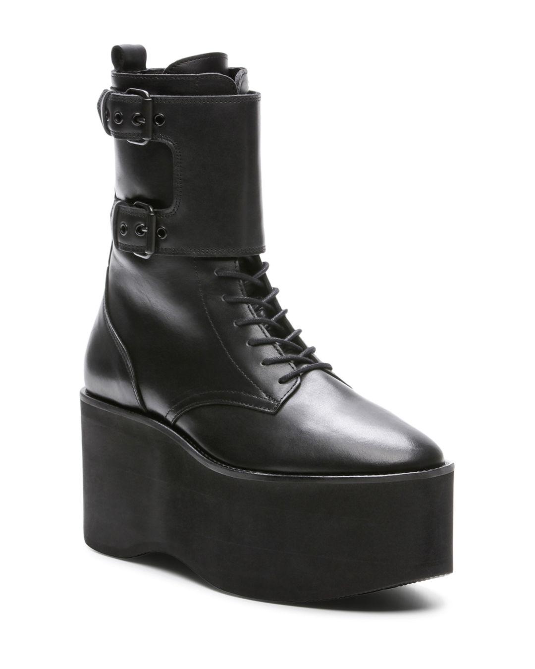 The Kooples Women's Platform Leather Ranger Boots in Black - Lyst