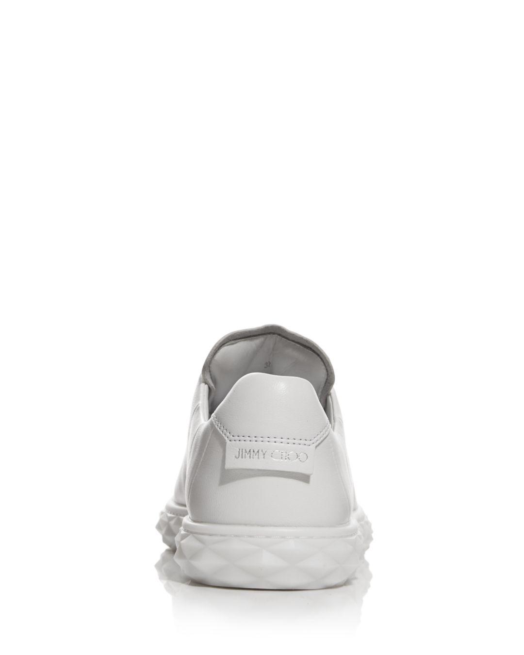 Jimmy Choo Leather Diamond Light Sneakers in White - Lyst