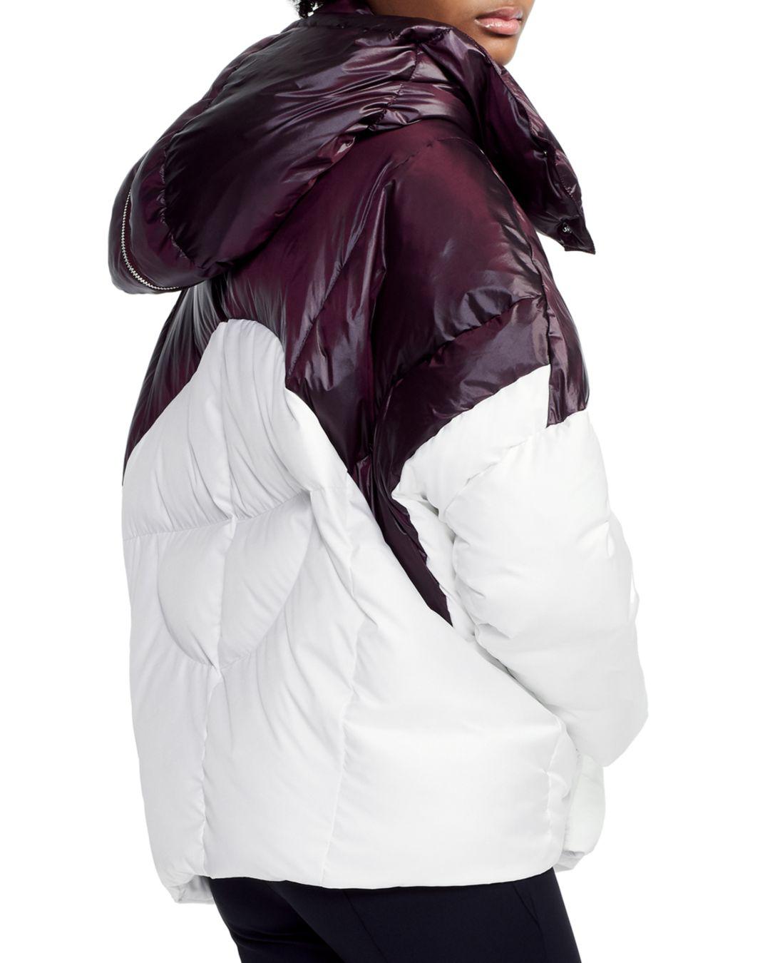 Maje Brax Two-tone Puffer Jacket in White - Lyst