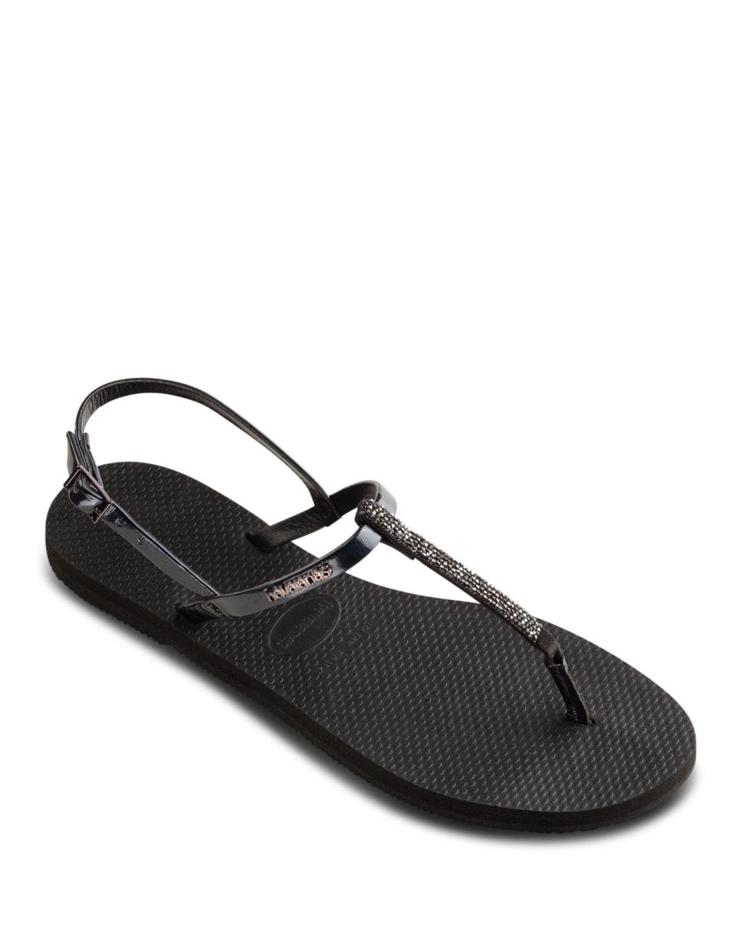 Havaianas Women's You Riviera Swarovski Crystal Thong Sandals in Black - Lyst