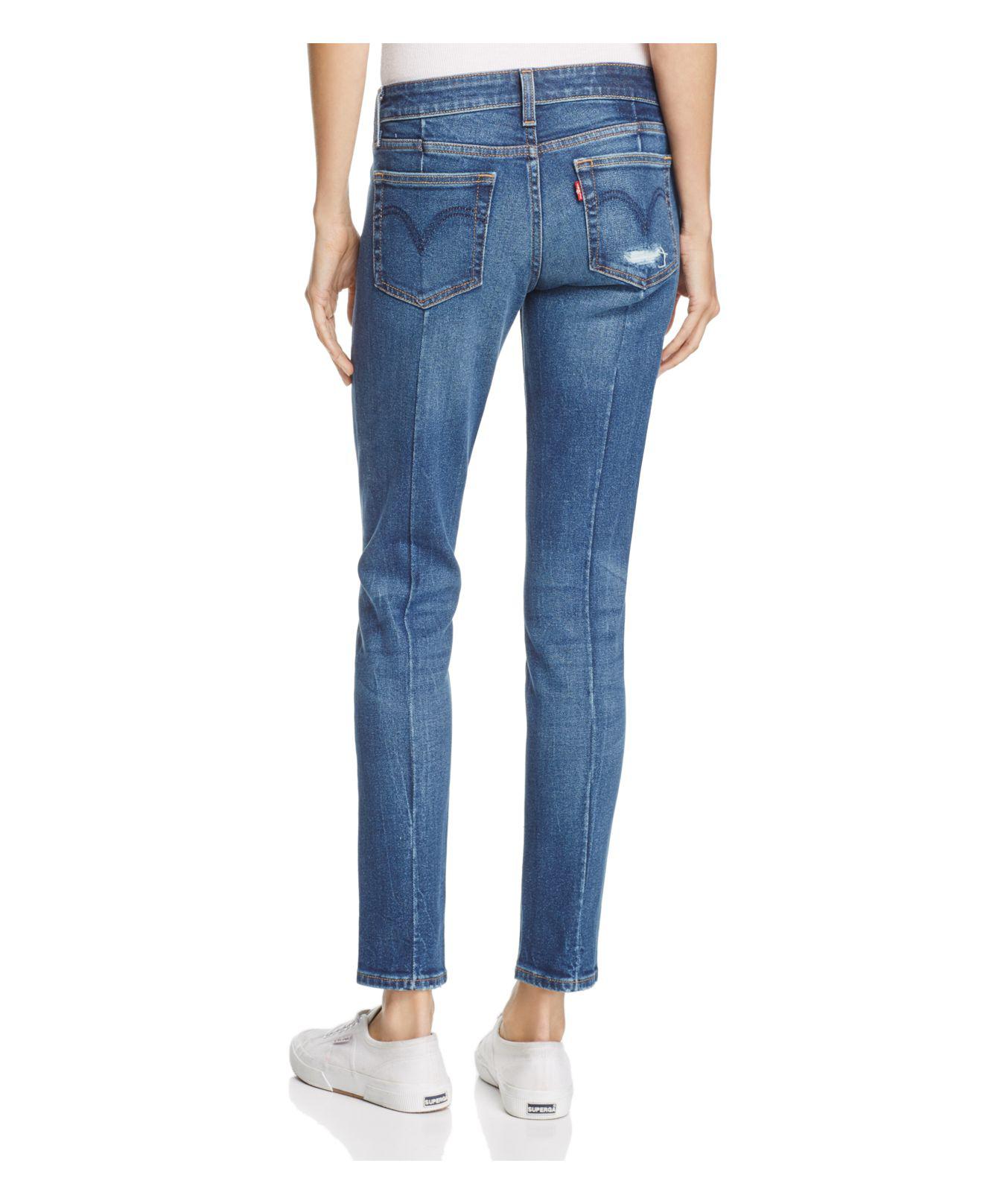 levi's 711 distressed skinny jeans