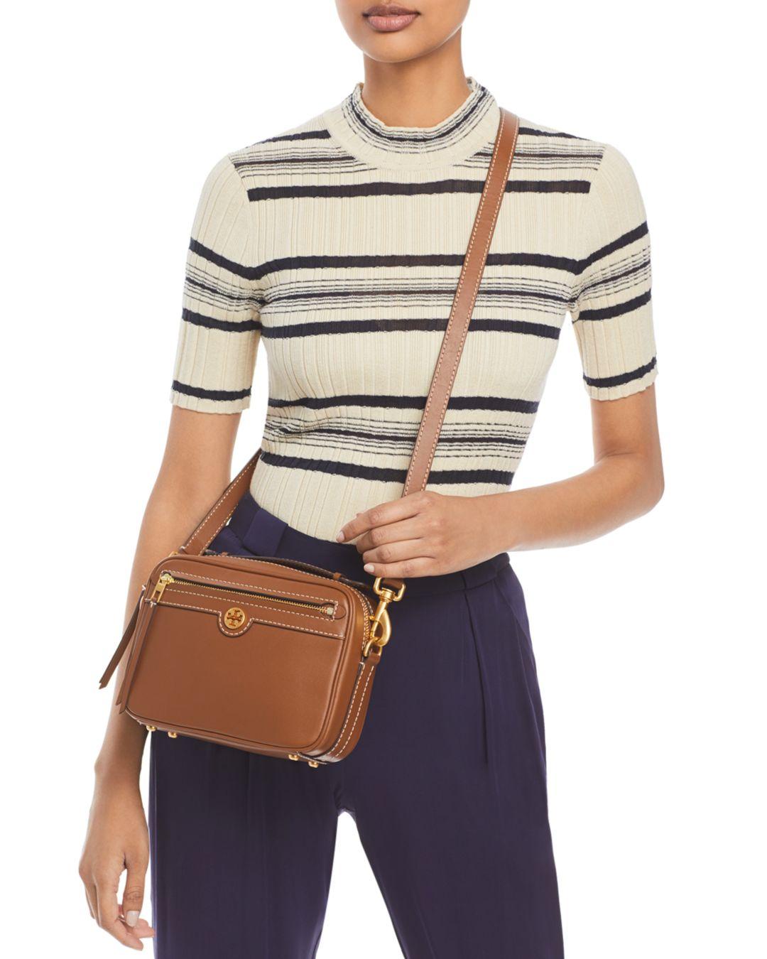 Tory Burch T Monogram Camera Bag in Brown