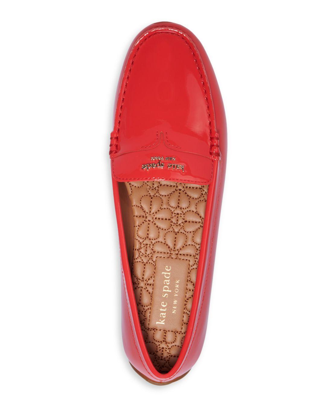 Kate Spade Deck Loafer Flats in Red | Lyst