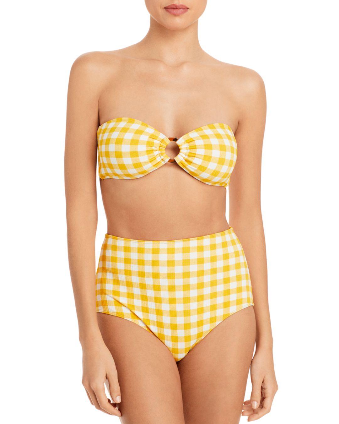 yellow gingham bathing suit