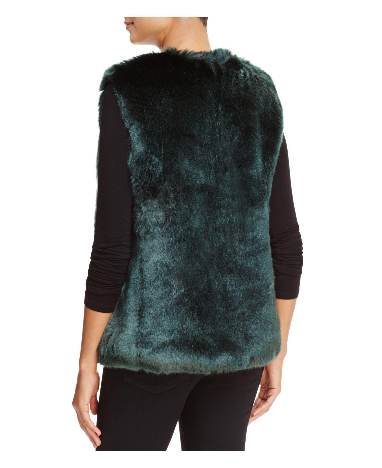 Calvin Klein Faux Fur Vest in Malachite (Black) Lyst
