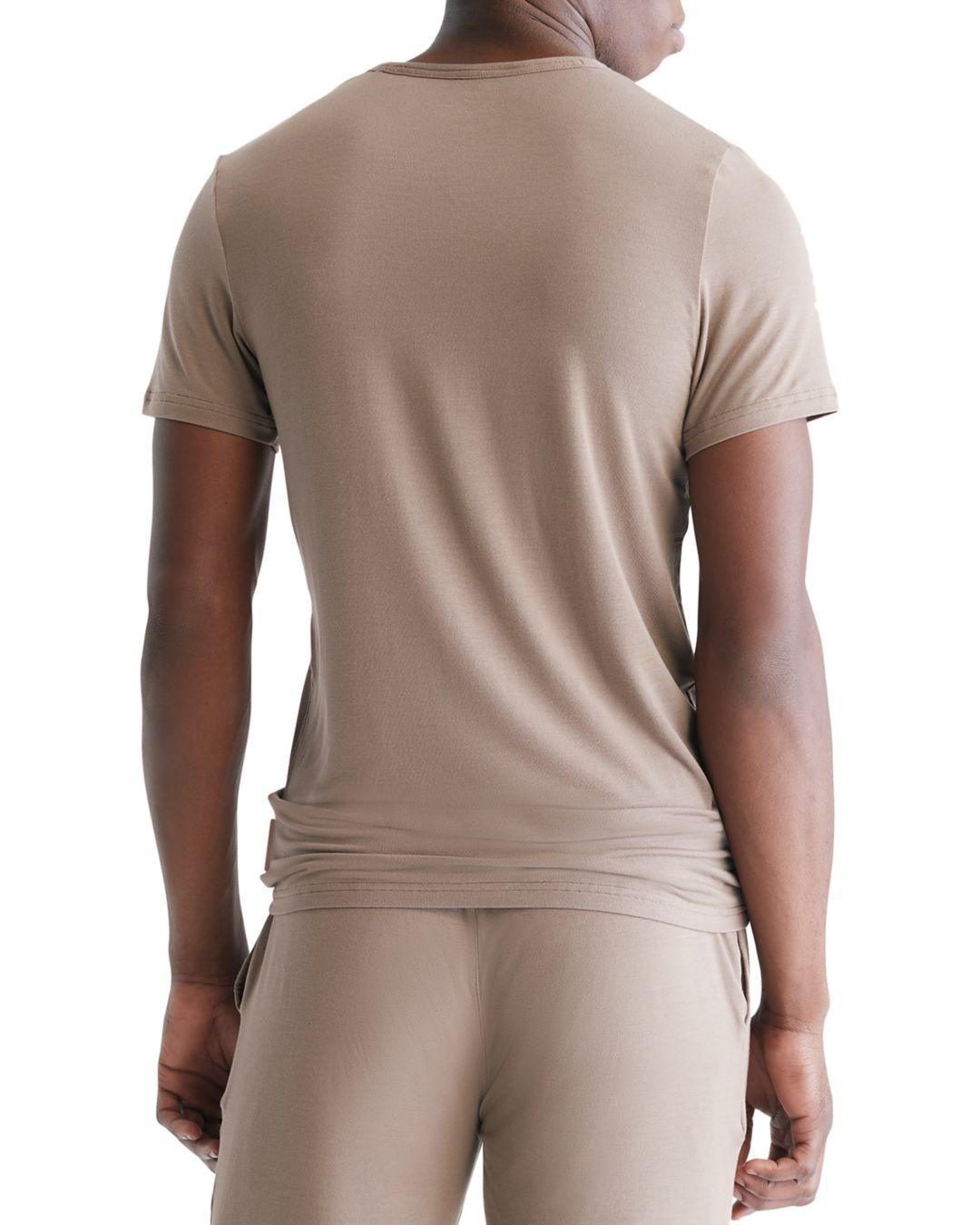 Calvin Klein Ultra Soft Stretch Solid Tee in Brown for Men | Lyst