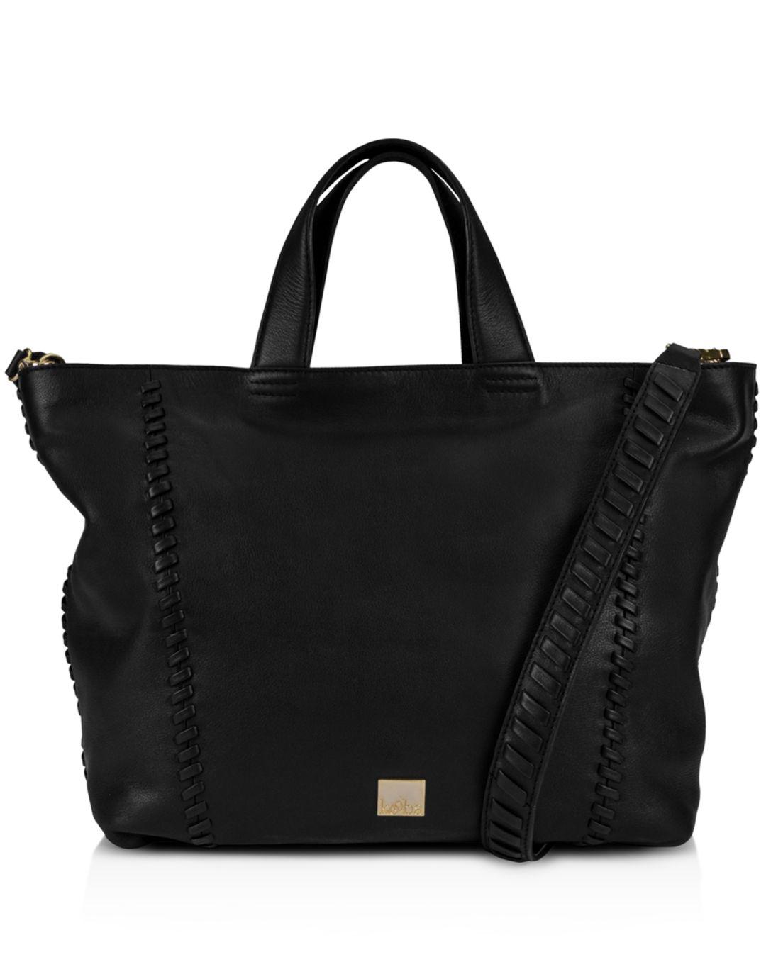 kooba black leather tote
