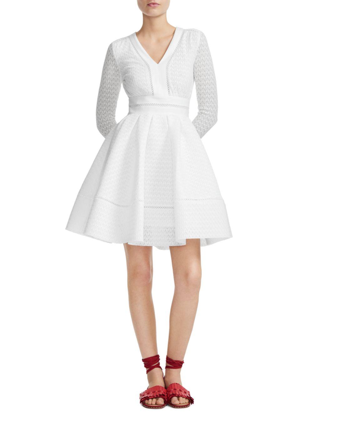 white flare mini dress