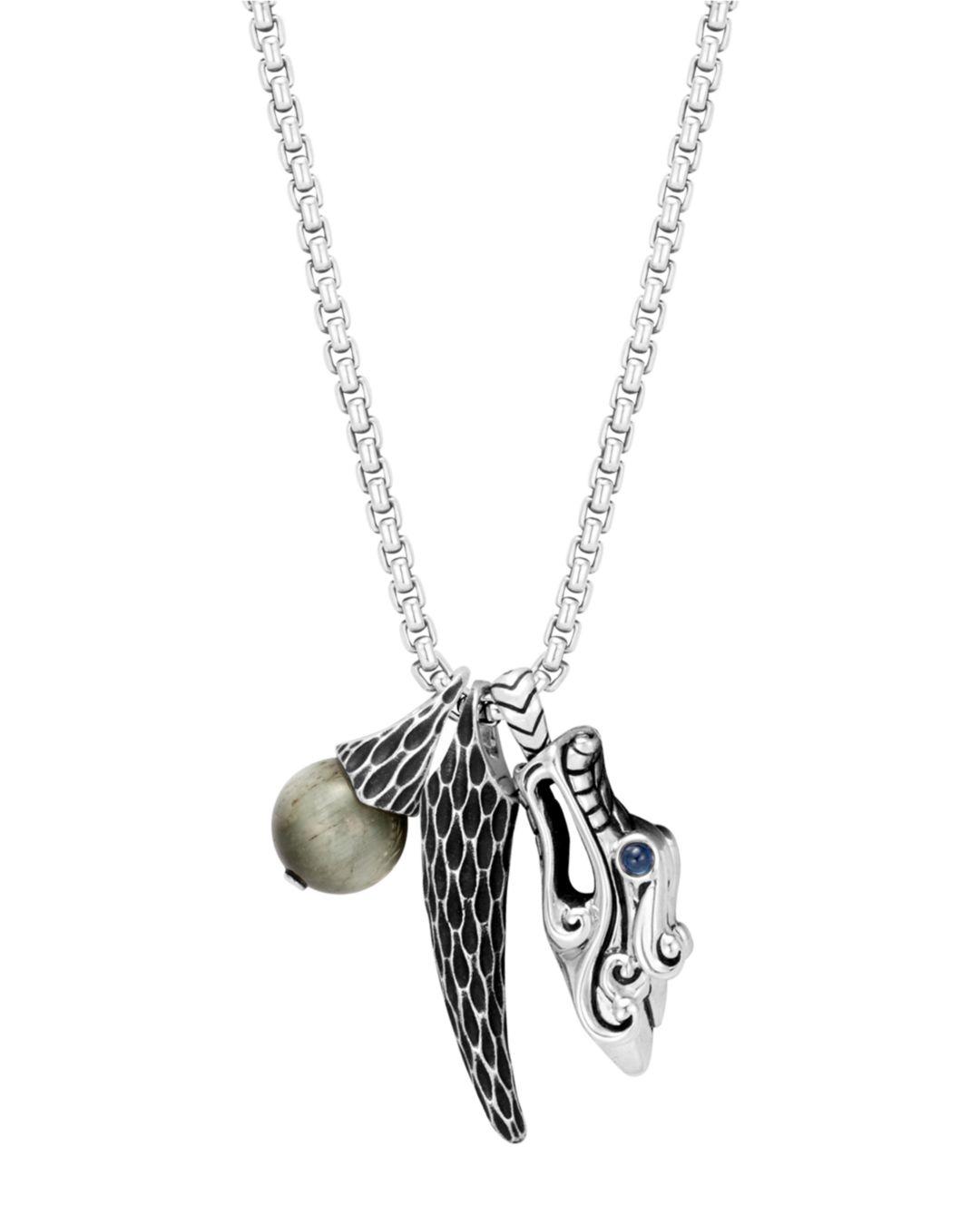 John Hardy Men's Legends Triplependant Necklace in Grey/ Silver