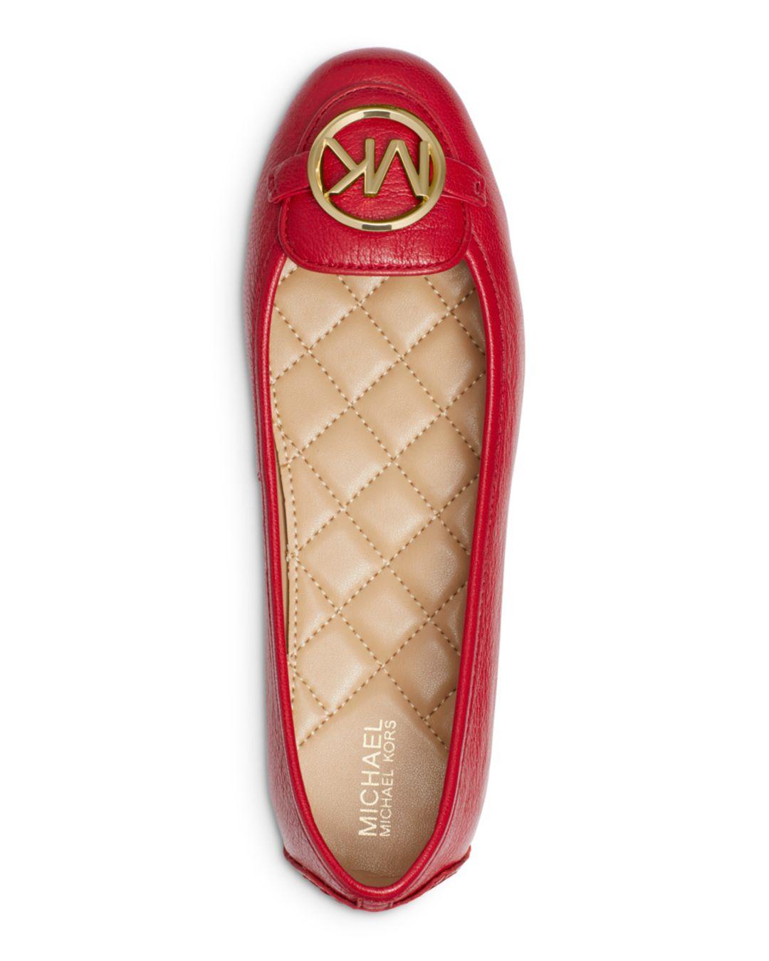 mk red flat shoes