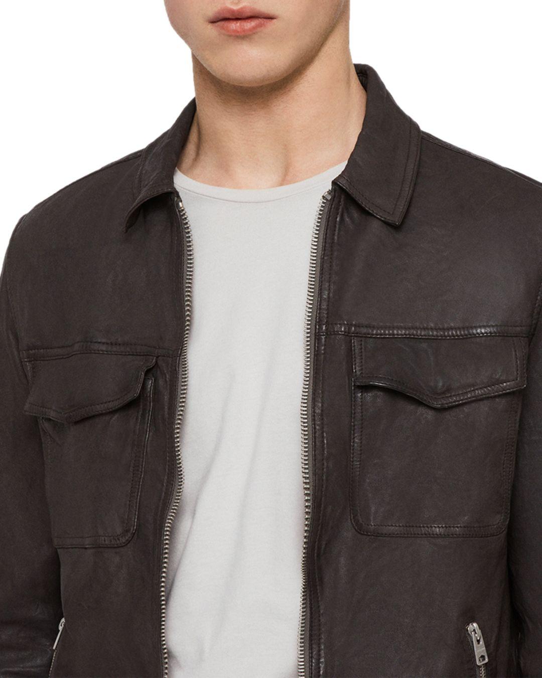 charcoal grey leather jacket