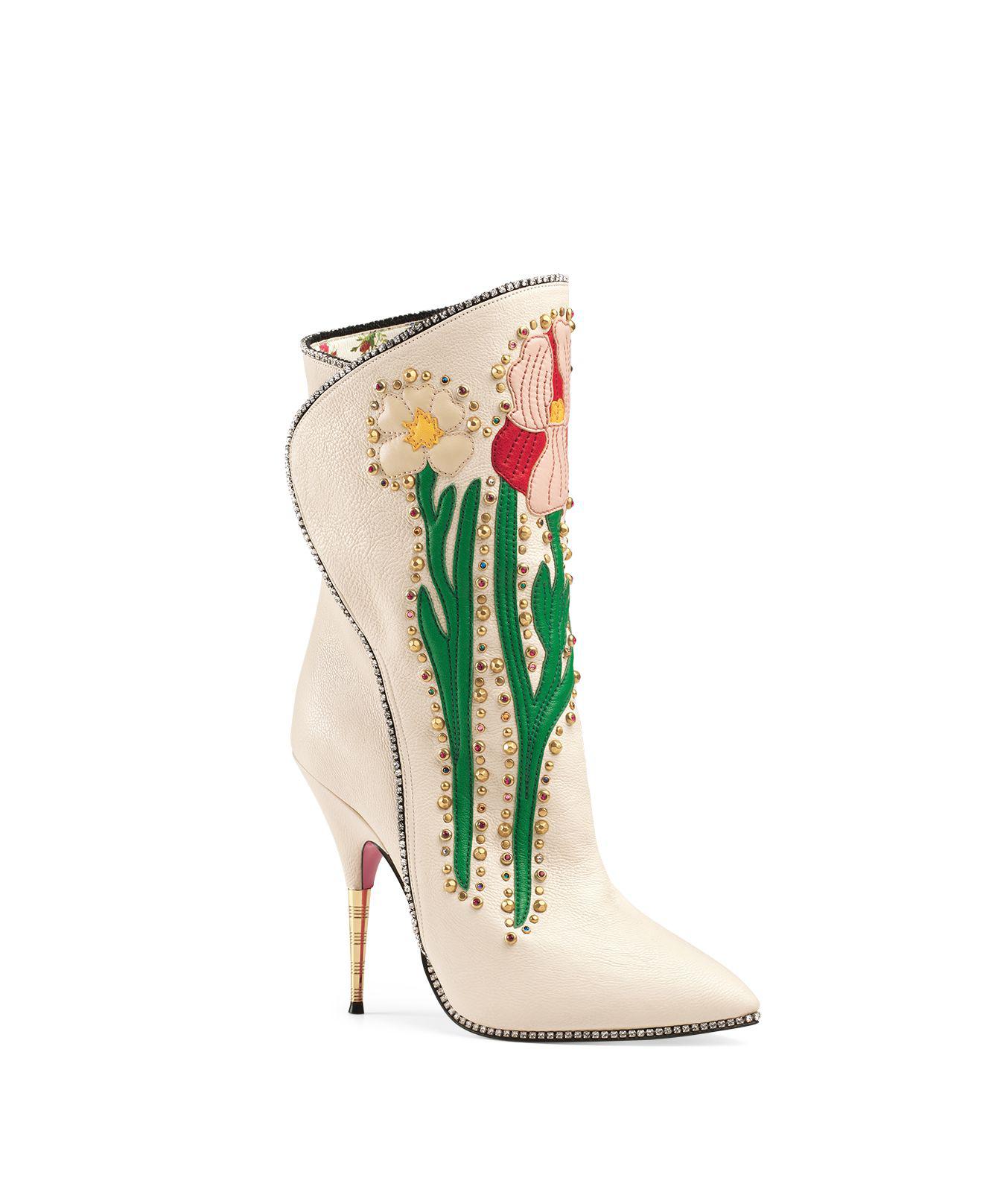 gucci white booties
