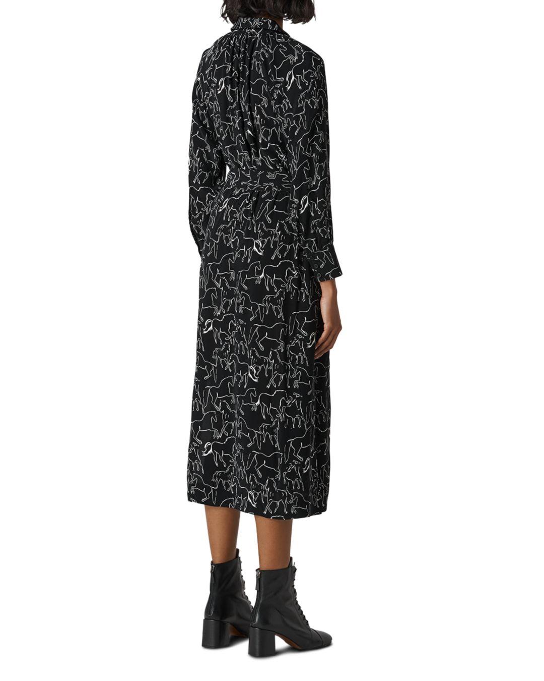 whistles animal print shirt dress
