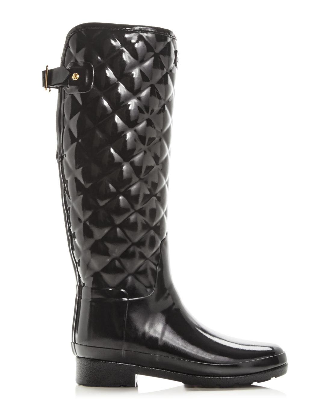 Refined Gloss Quilted Rain Boots 