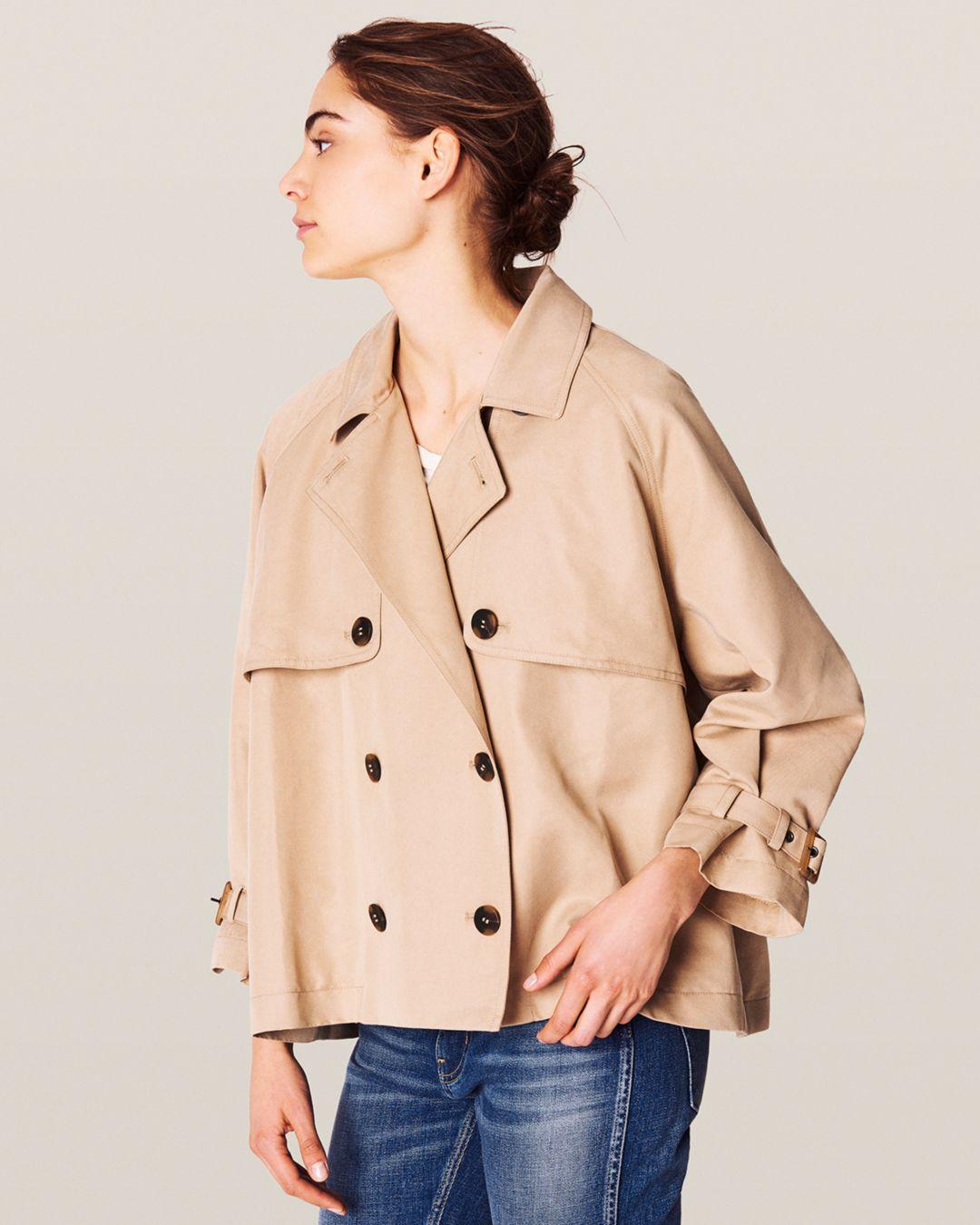 Ba&sh Tea Cropped Trench Coat in Natural | Lyst