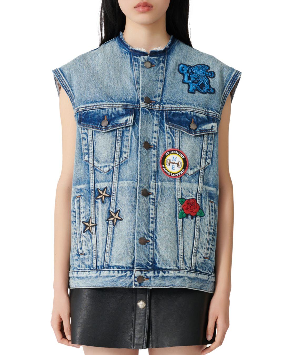 maong sleeveless jacket
