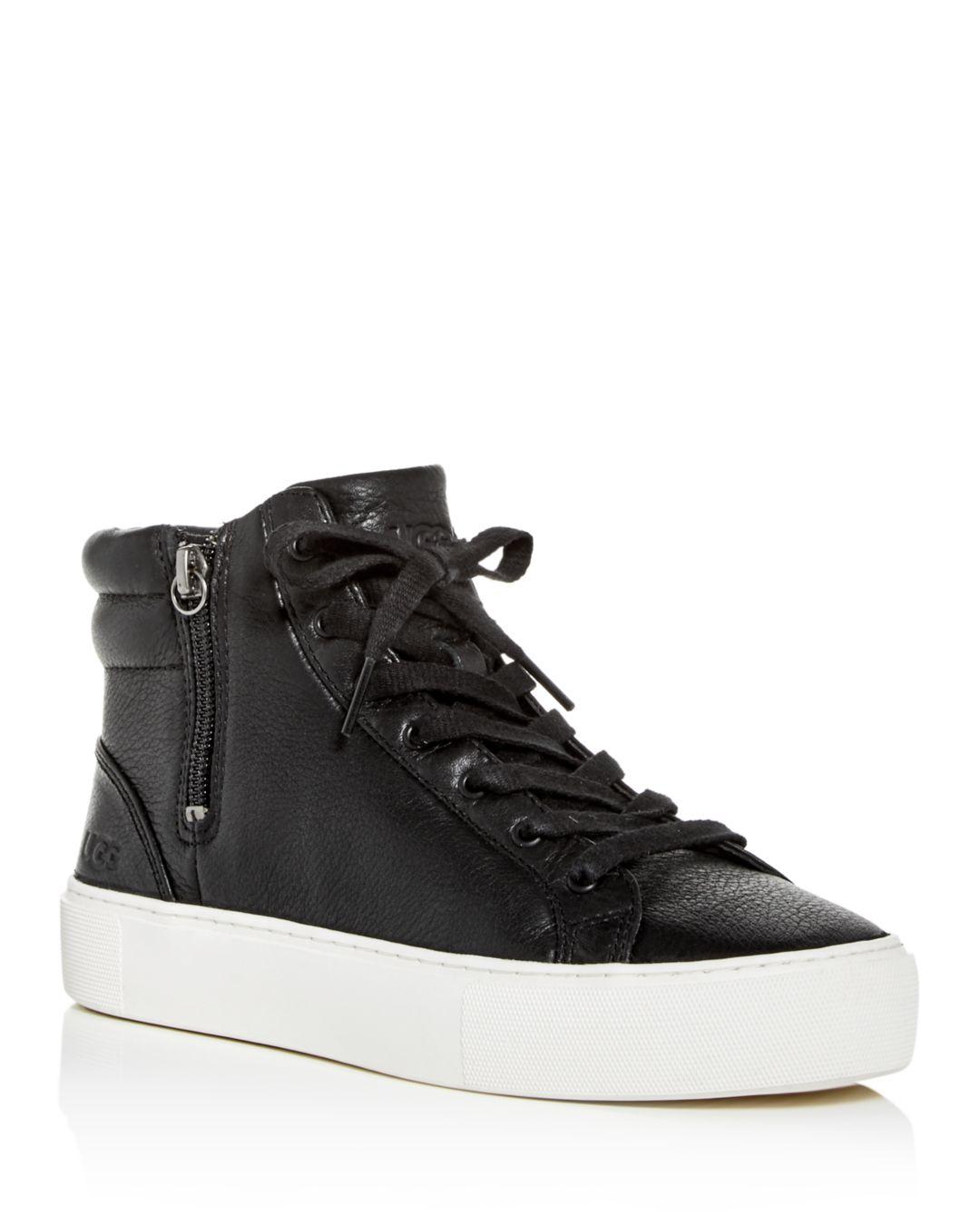 UGG Leather Women's Olli Mid - Top Sneakers in Black - Lyst