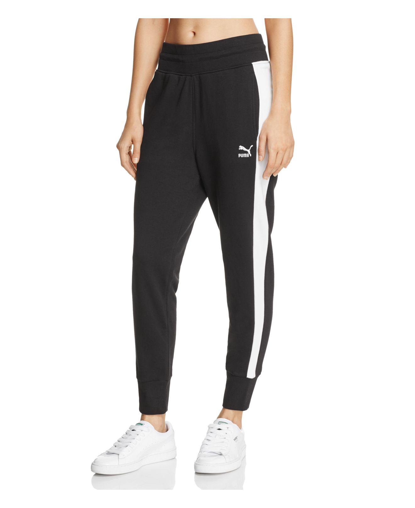 puma sweatpants with white stripe