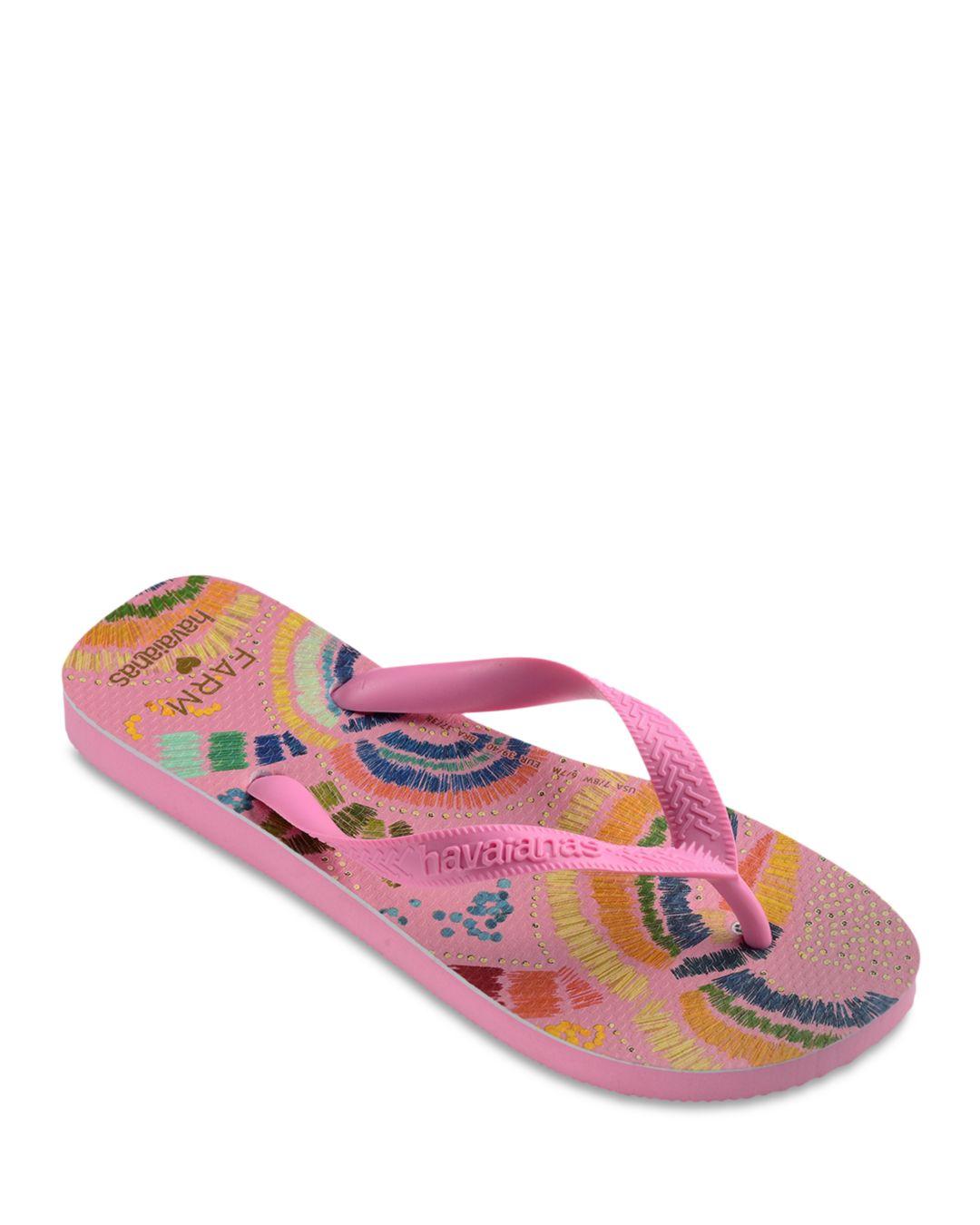 Havaianas Farm Rio Slip On Flip Flop Sandals in Pink | Lyst