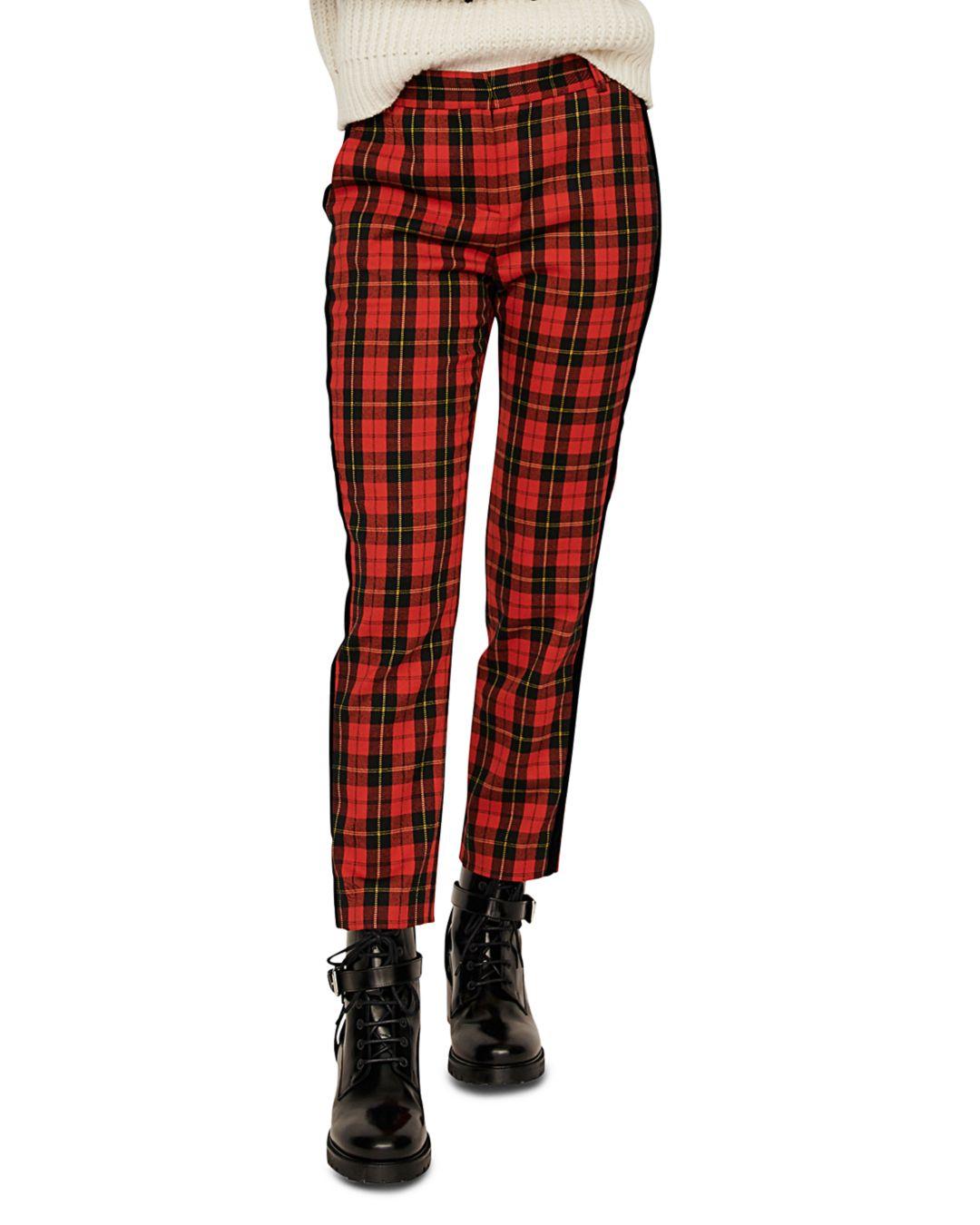 Maje plaid pants Clearance
