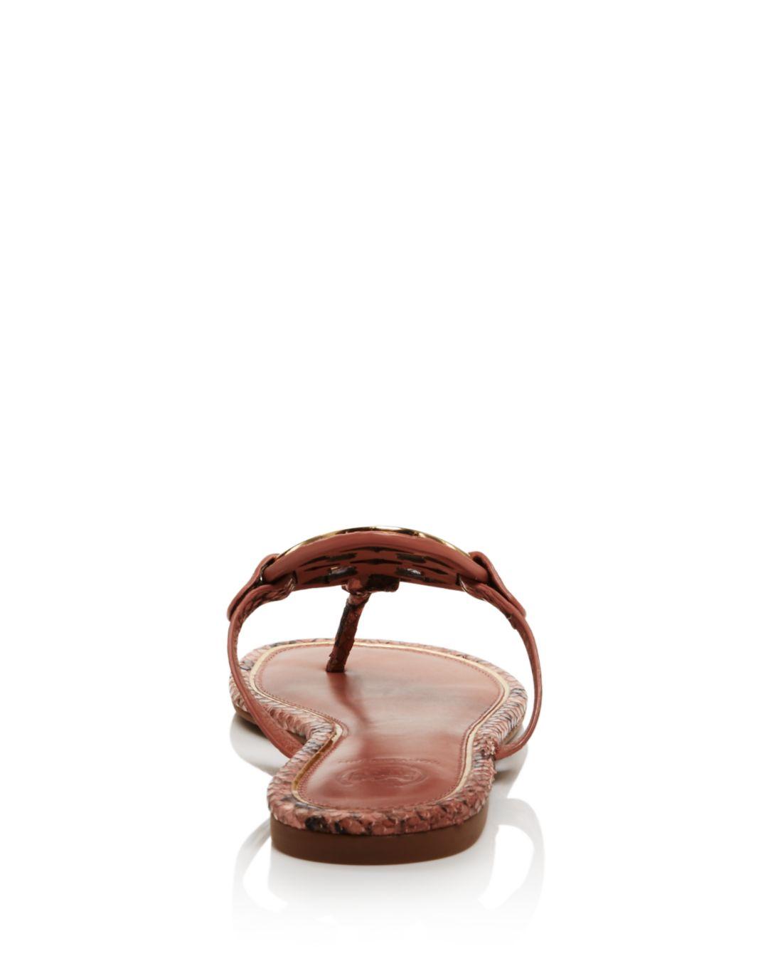 Tory Burch Leather Women's Metal Miller Thong Sandals - Save 7% - Lyst