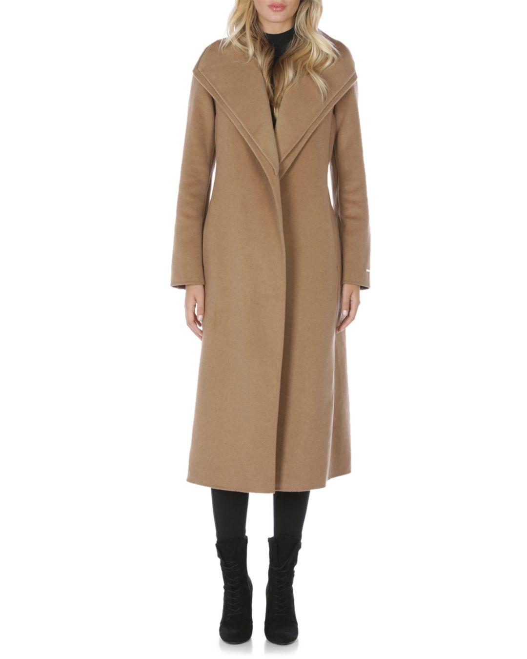 tahari double face wrap coat