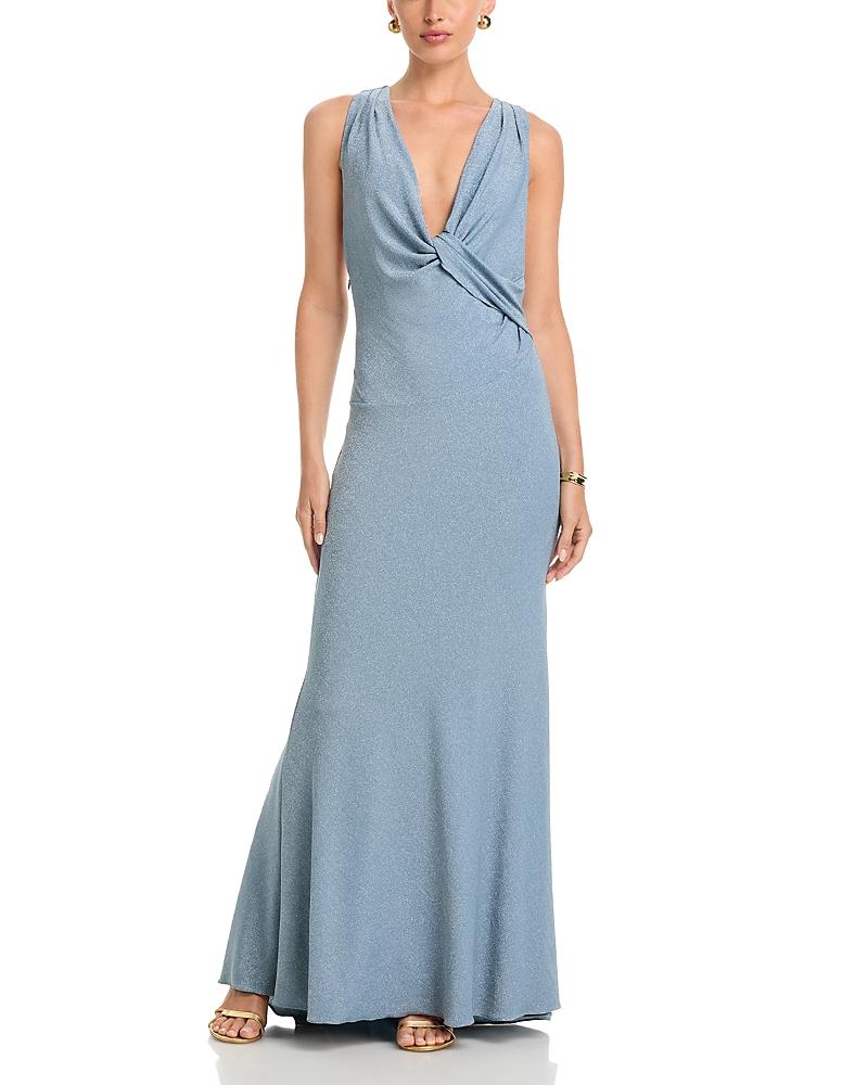 slim fit dress slacks Drape Neck Gown – BCBGMAXAZRIA main image 1