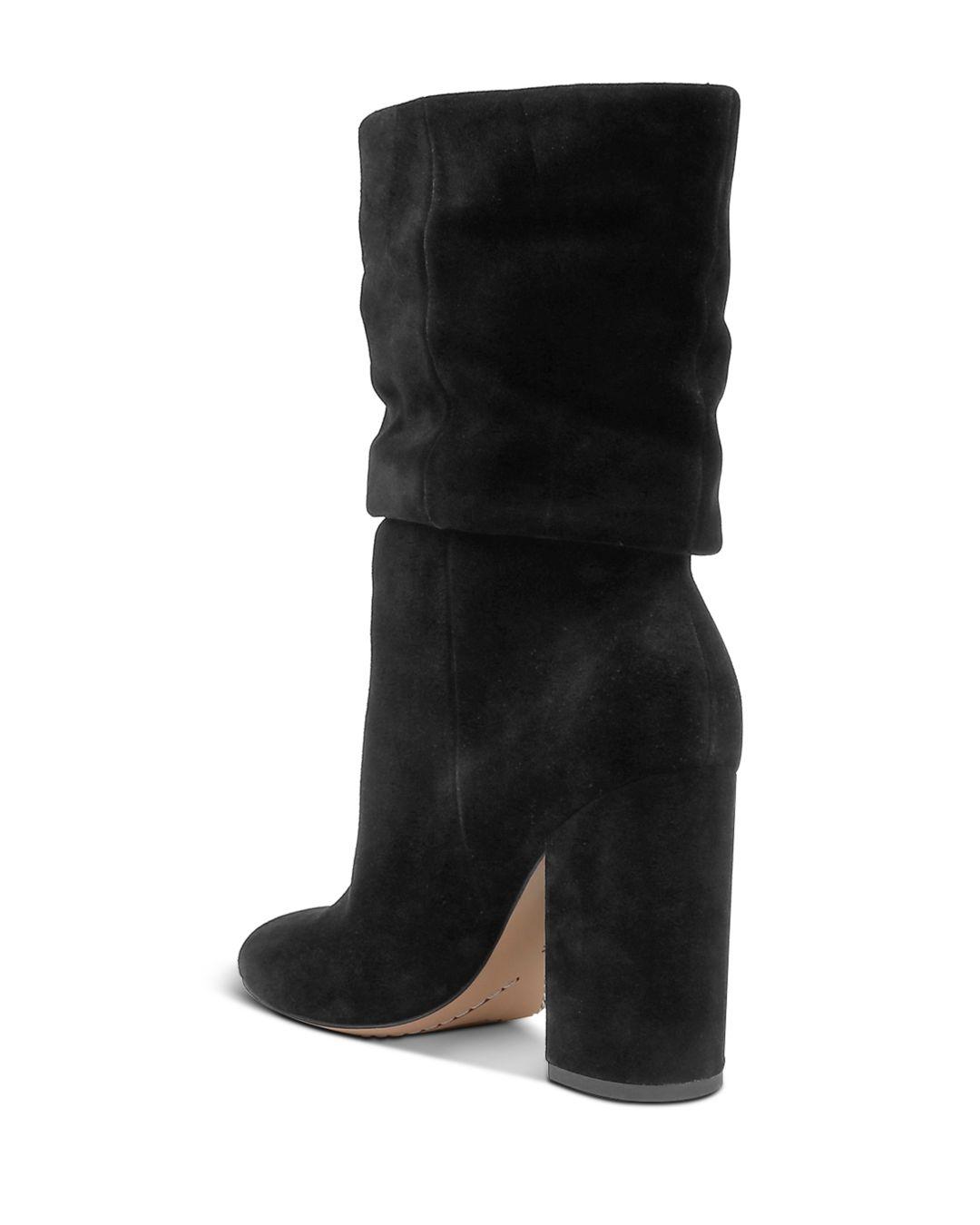 womens black suede slouch boots