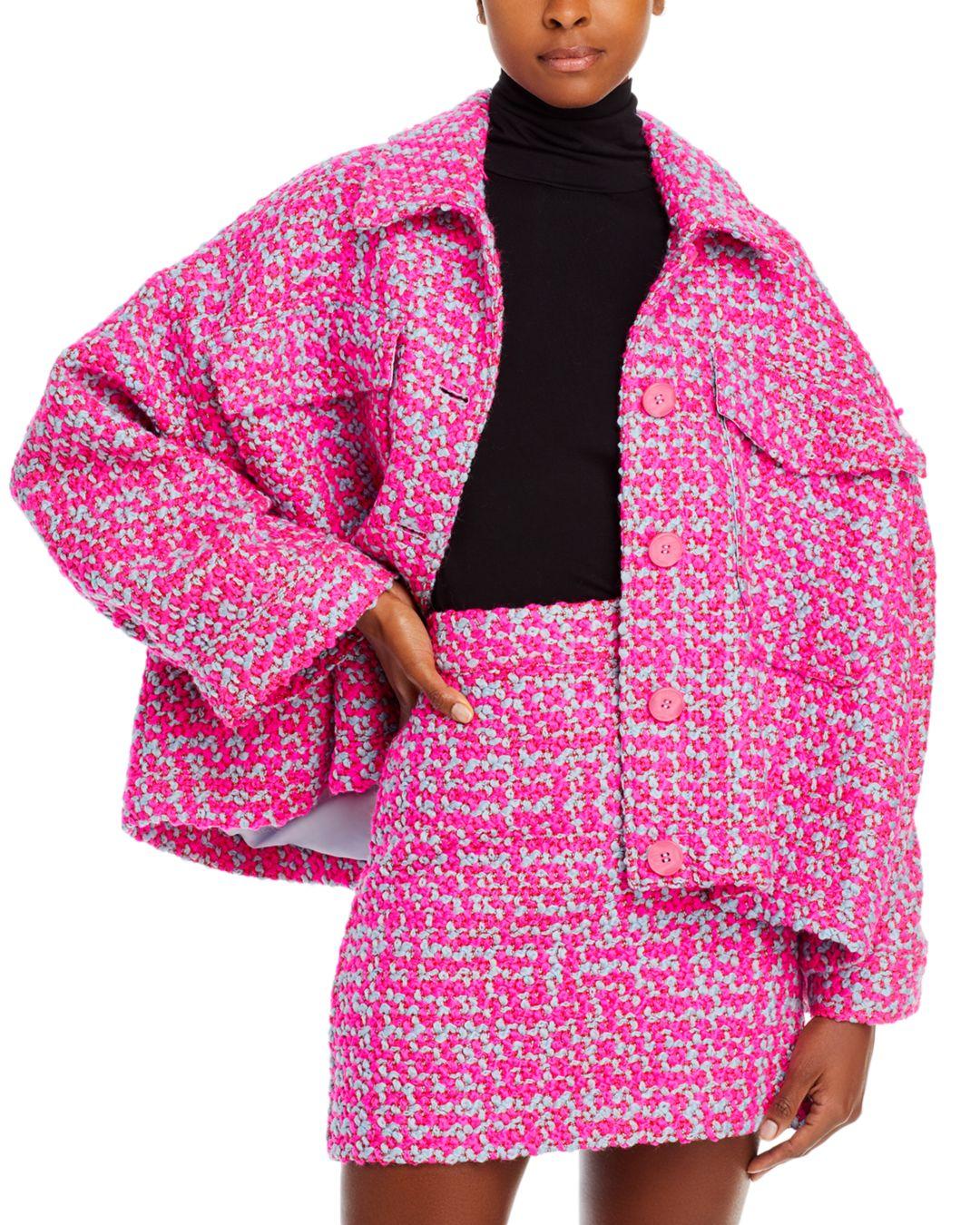 Essentiel Antwerp Energized Oversized Bouclé Jacket in Pink | Lyst