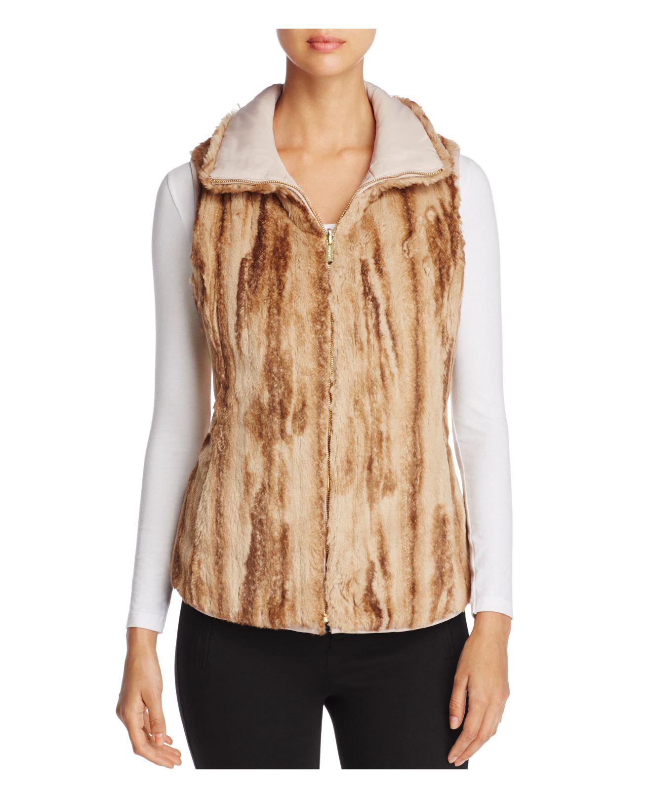calvin klein faux fur vests