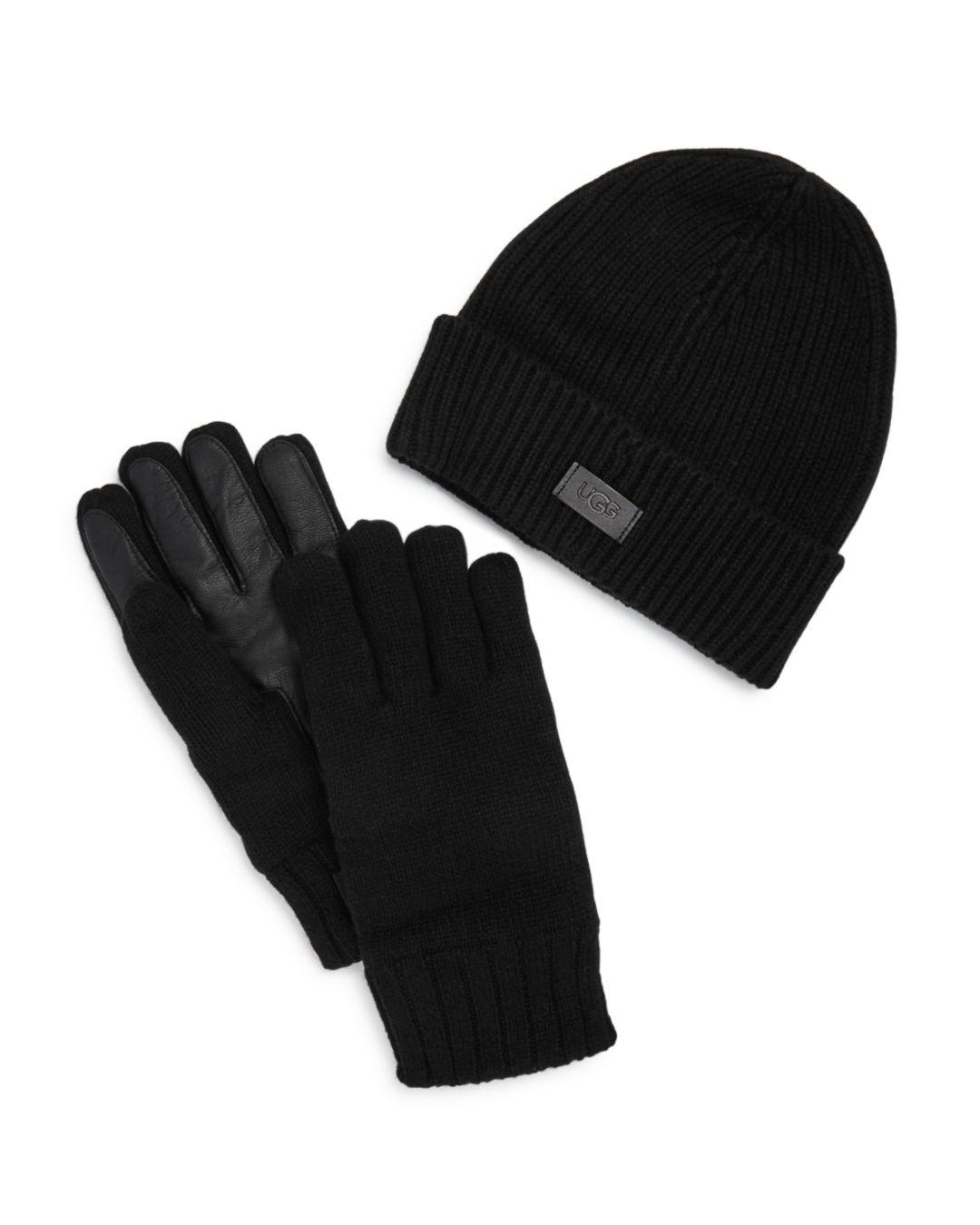 UGG Leather Hat & Smart Glove Gift Set in Black for Men - Lyst