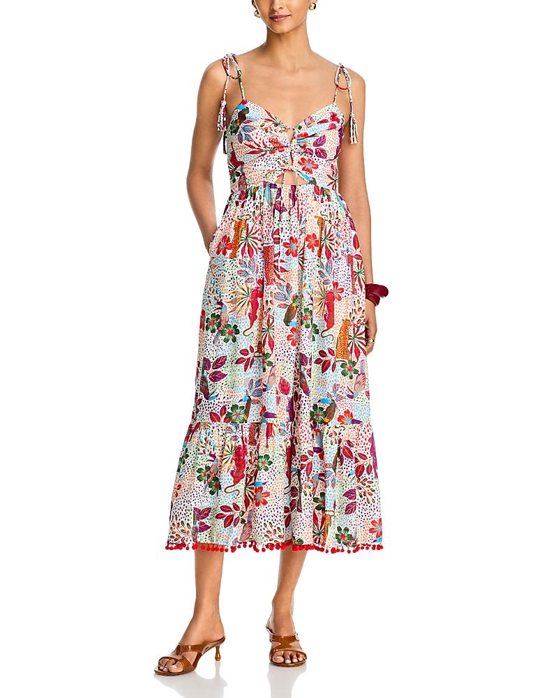 aqua floral lace midi dress Aqua Floral Print Midi Dress - All Dresses main image 1