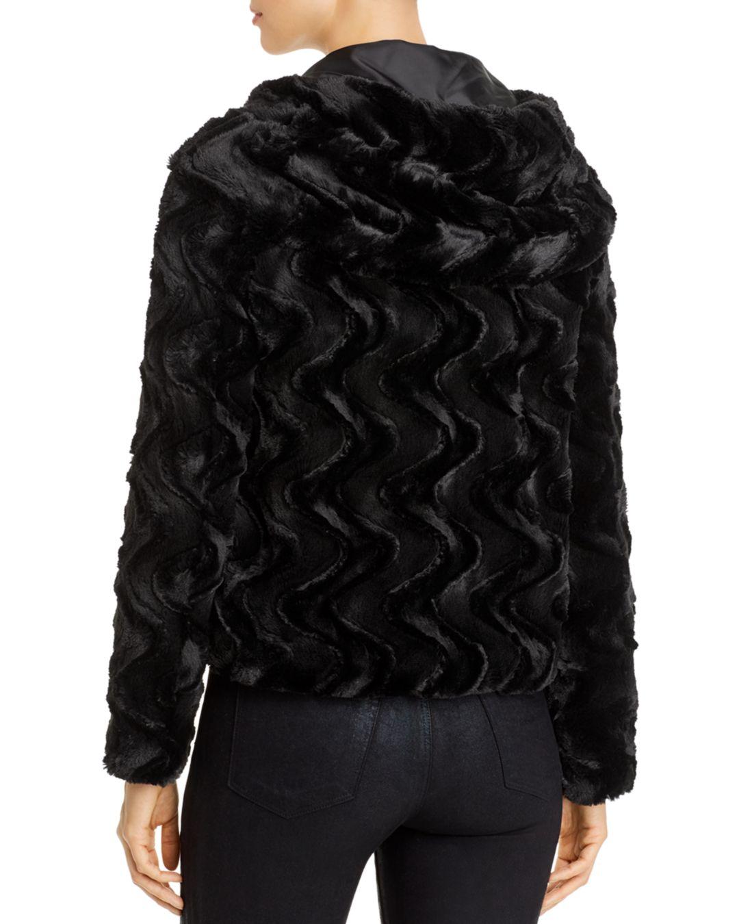 Vero Moda Curly Faux Fur Hooded Jacket in Black - Lyst