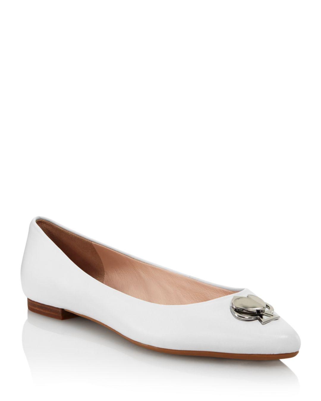 womens white pointed toe flats