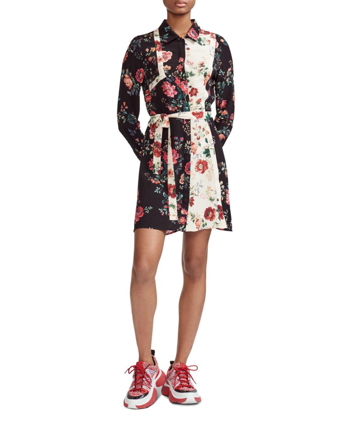Maje floral print shirt dress Clearance