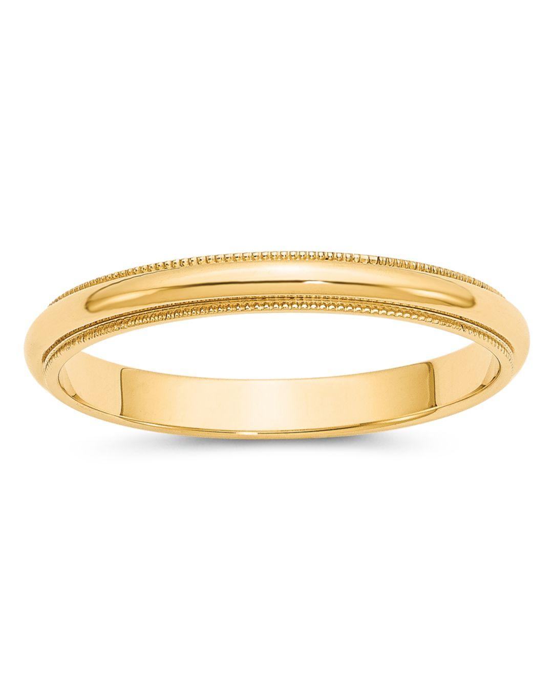 Mens 14K White Gold 3mm Edged Half Round Wedding Band Ring 