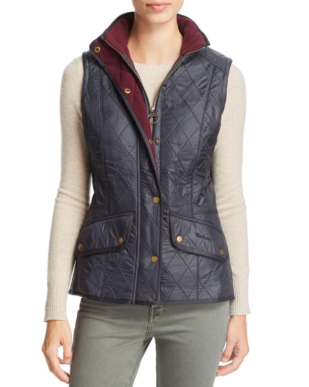 Barbour Cavalry Diamond - Quilted Gilet in Navy/Merlot (Blue) - Lyst